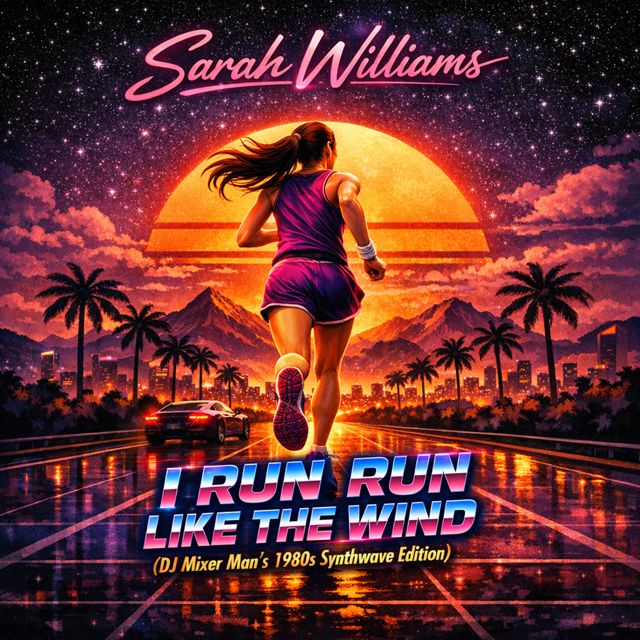 Sarah Williams - 'I run run like the wind (DJ Mixer Mans 1980s synthwave edition) (feat. DJ Mixer Man)' [Ringtone]