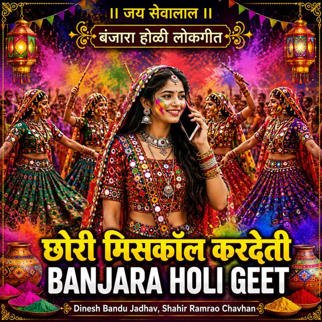 Dinesh Bandu Jadhav - 'Chhori Misscall kardeti Banjara Holi Geet (Live) (feat. Shahir Ramrao Chavhan)' [Ringtone]